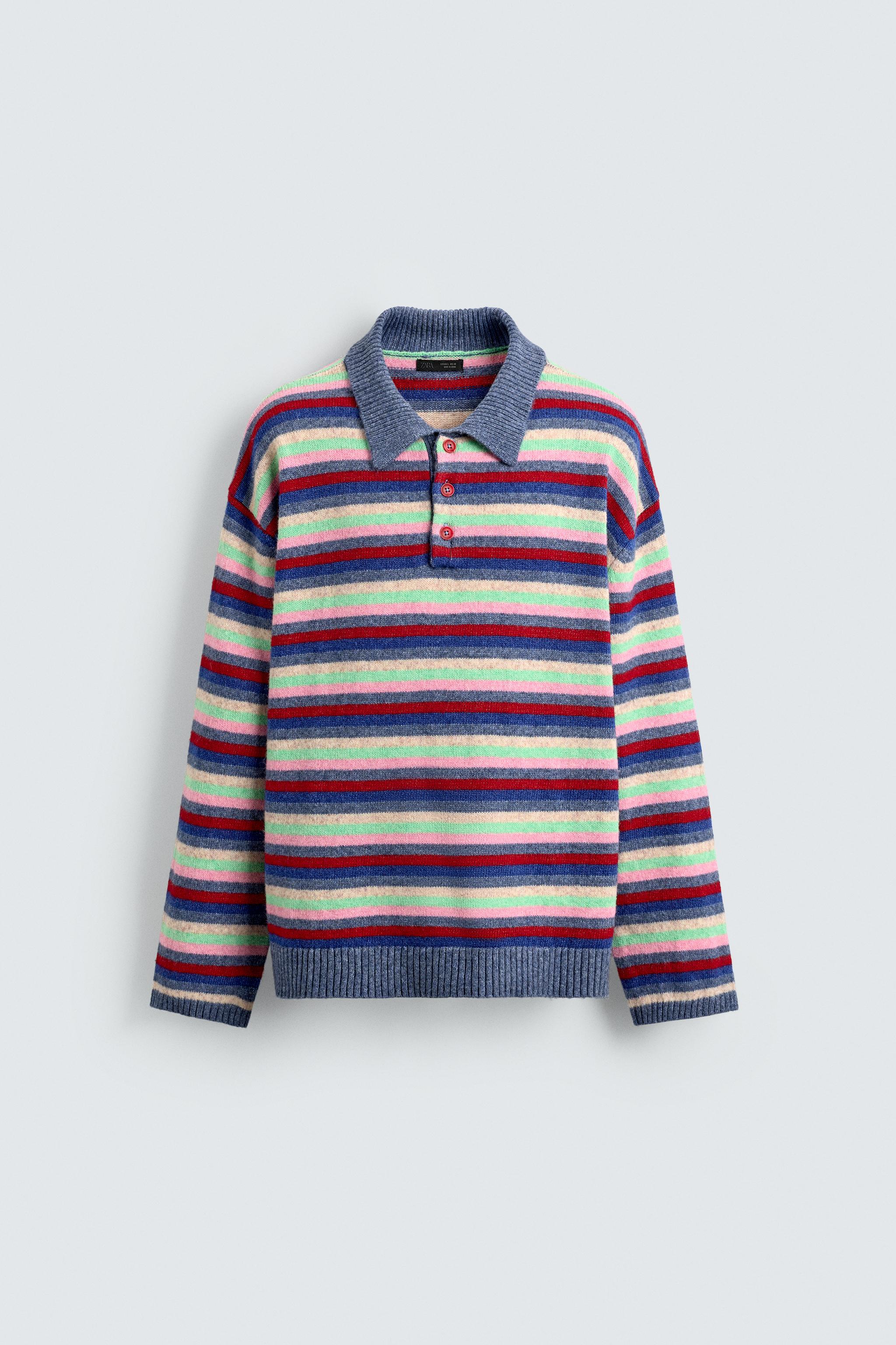 JACQUARD STRIPED KNIT POLO SHIRT